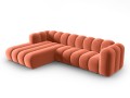 Sofa narożna 4-osobowa Lupine koralowa velvet