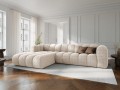 Sofa narożna 4-osobowa Lupine jasny beż szenil