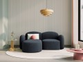 Sofa narożna Blair 3-osobowa granatowa szenil