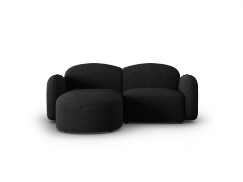 Sofa narożna Blair 3-osobowa czarna szenil