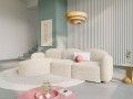Sofa narożna Blair 4-osobowa beżowa szenil