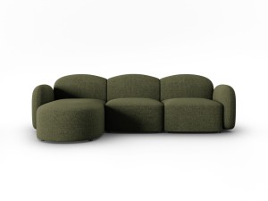 Sofa narożna Blair 4-osobowa oliwkowa szenil