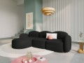 Sofa narożna Blair 4-osobowa czarna szenil