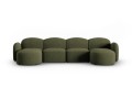 Panoramiczna sofa 6-osobowa Blair oliwkowa szenil