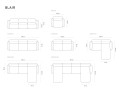 Panoramiczna sofa 6-osobowa Blair oliwkowa szenil