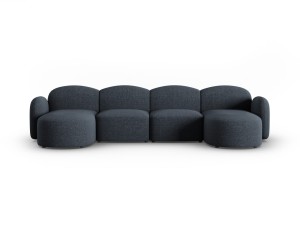 Panoramiczna sofa 6-osobowa Blair granatowa szenil