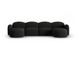 Panoramiczna sofa 6-osobowa Blair czarna szenil