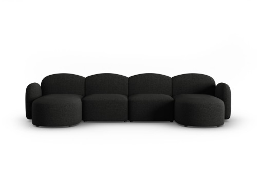 Panoramiczna sofa 6-osobowa Blair czarna szenil