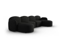Panoramiczna sofa 6-osobowa Blair czarna szenil