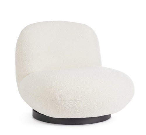 Elegancki obrotowy fotel Margot boucle ecru