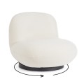 Elegancki obrotowy fotel Margot boucle ecru