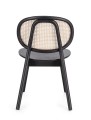 Czarne krzesło z oparciem z plecionki Adolis