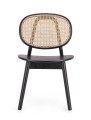 Czarne krzesło z oparciem z plecionki Adolis