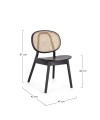 Czarne krzesło z oparciem z plecionki Adolis