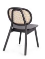 Czarne krzesło z oparciem z plecionki Adolis