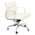 Biały Fotel Biurowy Skóra Naturalna 717
