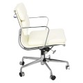 Biały Fotel Biurowy Skóra Naturalna 717