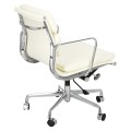 Biały Fotel Biurowy Skóra Naturalna 717