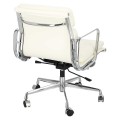 Biały Fotel Biurowy Skóra Naturalna 717