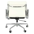 Biały Fotel Biurowy Skóra Naturalna 717
