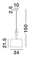 Lampa wisząca ALEM szara