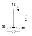 Lampa wisząca PECA 60 dymione szkło