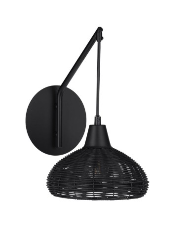 Kinkiet TACNA czarny rattan