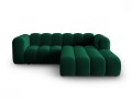 Sofa narożna 3-osobowa Lupine butelkowa zieleń velvet