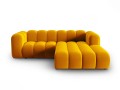 Sofa narożna 3-osobowa Lupine żółta velvet
