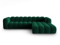 Sofa narożna 4-osobowa Lupine butelkowa zieleń velvet