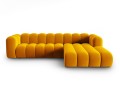 Sofa narożna 4-osobowa Lupine żółta velvet