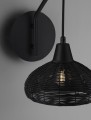 Kinkiet TACNA czarny rattan