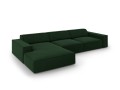 Nowoczesny duży narożnik Jodie butelkowa zieleń L/P velvet