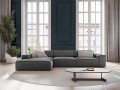 Nowoczesny duży narożnik Jodie grafit L/P velvet