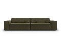 Nowoczesna 4-osobowa sofa Jodie khaki velvet