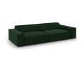 Nowoczesna 4-osobowa sofa Jodie butelkowa zieleń velvet