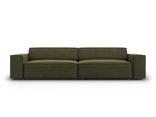 Nowoczesna 3-osobowa sofa Jodie khaki velvet