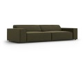 Nowoczesna 3-osobowa sofa Jodie khaki velvet