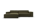 Nowoczesny narożnik  4-osobowy Jodie khaki L/P velvet