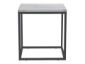 Kwadratowy Stolik kawowy Accent 50x50 biały marmur czarna podstawa