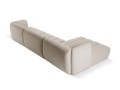 Obszerna nowoczesna sofa narożna Harry beżowa L/P velvet