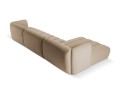 Obszerna nowoczesna sofa narożna Harry piaskowa L/P velvet