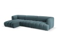 Obszerna nowoczesna sofa narożna Harry morska L/P velvet