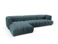 Obszerna nowoczesna sofa narożna Harry morska L/P velvet
