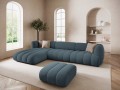 Obszerna nowoczesna sofa narożna Harry morska L/P velvet