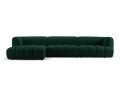 Obszerna nowoczesna sofa narożna Harry butelkowa zieleń L/P velvet