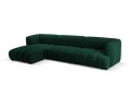Obszerna nowoczesna sofa narożna Harry butelkowa zieleń L/P velvet