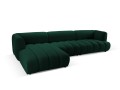 Obszerna nowoczesna sofa narożna Harry butelkowa zieleń L/P velvet