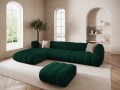 Obszerna nowoczesna sofa narożna Harry butelkowa zieleń L/P velvet