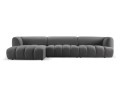 Obszerna nowoczesna sofa narożna Harry szara L/P velvet
